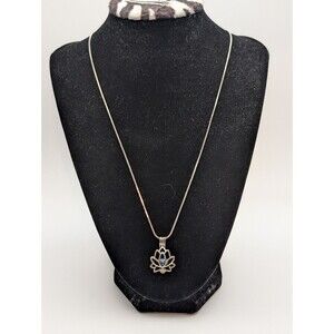 My Inspirations Precious Pearl Lotus Oyster Drop Pendant Necklace